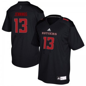 Men's Rutgers #13 Deion Jennings Black Stitched Jerseys 318695-641