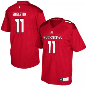 Men's Rutgers University #11 Drew Singleton Red Stitched Jerseys 465683-589