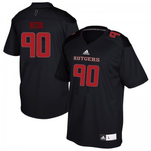 Men Rutgers Scarlet Knights #90 Freddie Recio Black Player Jerseys 358490-827