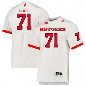 Men Scarlet Knights #71 Aaron Lewis White Official Jerseys 995969-860