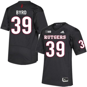 Mens Rutgers Scarlet Knights #39 Amir Byrd Black Embroidery Jersey 765374-252