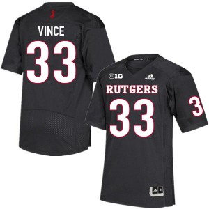 Men's Rutgers University #33 Andrew Vince Black Official Jerseys 698207-947