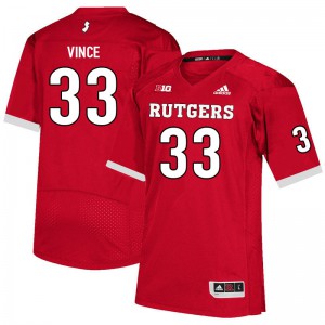 Mens Rutgers #33 Andrew Vince Scarlet NCAA Jerseys 723603-827