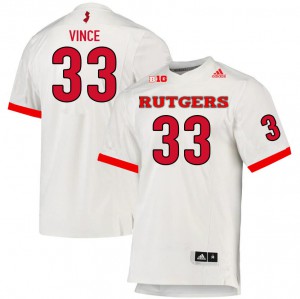 Men Rutgers University #33 Andrew Vince White Stitched Jersey 564944-661