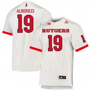 Men's Rutgers Scarlet Knights #19 Austin Albericci White Stitched Jersey 257197-832