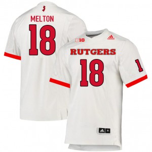 Mens Rutgers University #18 Bo Melton White College Jersey 707269-284