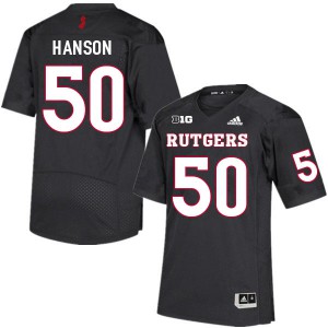 Men Rutgers #50 CJ Hanson Black University Jerseys 933818-881