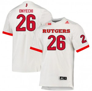 Mens Rutgers #26 CJ Onyechi White NCAA Jerseys 912240-841