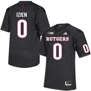 Men's Rutgers University #0 Christian Izien Black Official Jerseys 811073-292