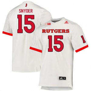 Mens Rutgers University #15 Cole Snyder White Stitched Jersey 624608-293