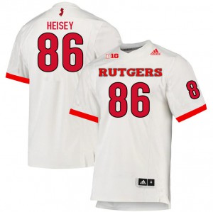 Mens Scarlet Knights #86 Cooper Heisey White Official Jersey 989006-826