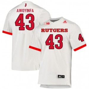 Mens Rutgers University #43 Dami Awoyinfa White College Jersey 387777-513