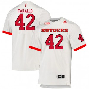 Mens Rutgers #42 David Tarallo White Player Jerseys 746246-978