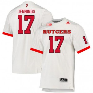 Men Rutgers University #17 Deion Jennings White Official Jersey 856941-933