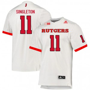 Men Rutgers Scarlet Knights #11 Drew Singleton White Official Jerseys 812609-787