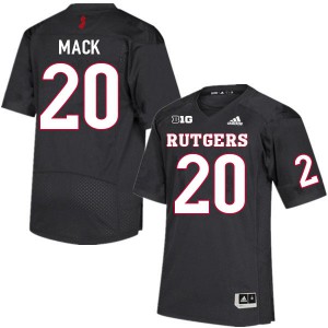 Men's Rutgers #20 Elijuwan Mack Black Official Jersey 511444-842