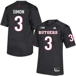 Mens Rutgers Scarlet Knights #3 Evan Simon Black NCAA Jerseys 605414-180