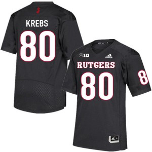 Men's Rutgers University #80 Frederik Krebs Black High School Jerseys 293726-690