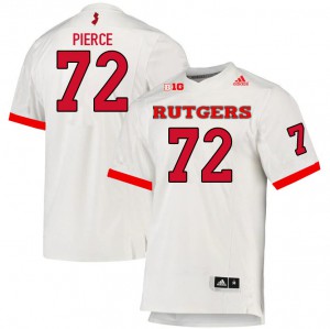 Mens Rutgers Scarlet Knights #72 Hollin Pierce White Player Jersey 267546-909