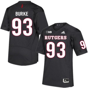 Mens Rutgers University #93 Ireland Burke Black Stitch Jerseys 627774-309