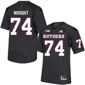 Men Rutgers Scarlet Knights #74 Isaiah Wright Black Official Jerseys 772974-649