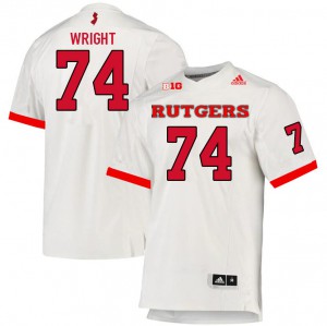 Men Scarlet Knights #74 Isaiah Wright White Stitched Jersey 286259-447