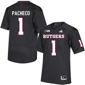 Men's Rutgers #1 Isaih Pacheco Black Football Jersey 161738-703