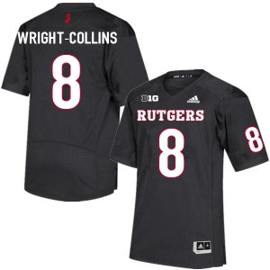 Mens Rutgers University #8 Jamier Wright-Collins Black Player Jerseys 850149-867