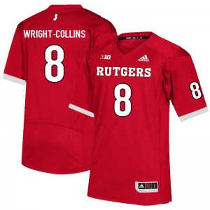 Men Rutgers University #8 Jamier Wright-Collins Scarlet Football Jerseys 522288-789