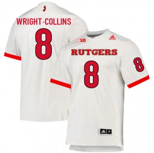 Men Rutgers Scarlet Knights #8 Jamier Wright-Collins White Football Jerseys 507158-645