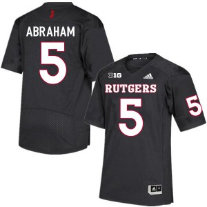 Men's Rutgers University #5 Kessawn Abraham Black Stitch Jerseys 983528-909