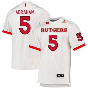 Mens Rutgers University #5 Kessawn Abraham White High School Jersey 965074-887
