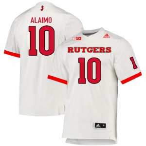 Men's Rutgers University #10 Matt Alaimo White Stitched Jerseys 249104-462