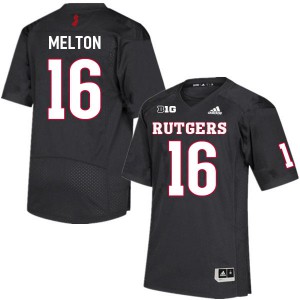 Men Rutgers University #16 Max Melton Black NCAA Jersey 887879-445