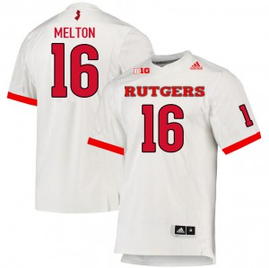 Men Rutgers University #16 Max Melton White College Jerseys 957195-429