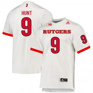 Mens Scarlet Knights #9 Monterio Hunt White Embroidery Jerseys 369552-279