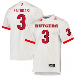 Mens Rutgers Scarlet Knights #3 Olakunle Fatukasi White Stitched Jerseys 256823-352
