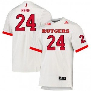 Mens Rutgers #24 Patrice Rene White NCAA Jersey 839620-724