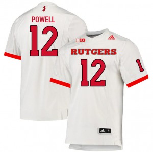 Men Rutgers Scarlet Knights #12 Peyton Powell White NCAA Jerseys 258689-180