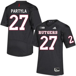 Men's Rutgers #27 Piotr Partyla Black Player Jersey 818967-483