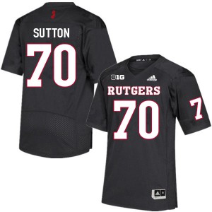 Mens Rutgers Scarlet Knights #70 Reggie Sutton Black Football Jersey 252525-260
