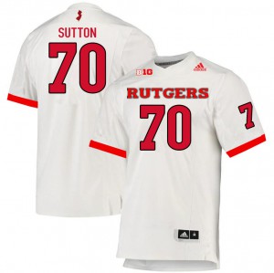 Men's Rutgers Scarlet Knights #70 Reggie Sutton White Player Jerseys 525446-317
