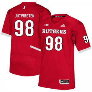 Men Rutgers University #98 Robin Jutwreten Scarlet College Jersey 163321-559