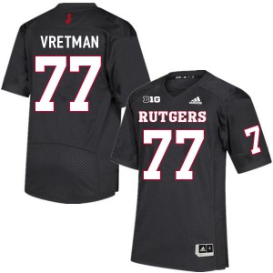 Men's Rutgers University #77 Sam Vretman Black Stitch Jerseys 822894-539