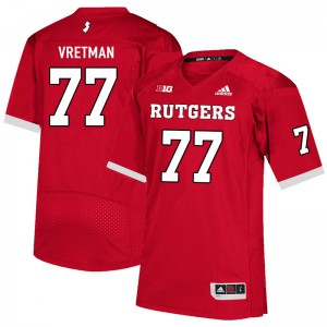 Men Rutgers #77 Sam Vretman Scarlet High School Jerseys 335802-211