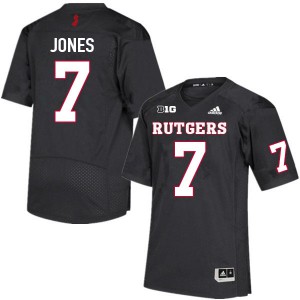 Men's Rutgers University #7 Shameen Jones Black Embroidery Jersey 975910-190