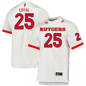 Mens Rutgers Scarlet Knights #25 Shaquan Loyal White Official Jersey 583496-513