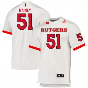 Mens Rutgers Scarlet Knights #51 Troy Rainey White Player Jersey 202774-736