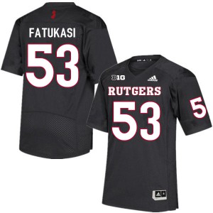 Mens Rutgers Scarlet Knights #53 Tunde Fatukasi Black Official Jerseys 509046-316
