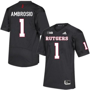 Men's Rutgers #1 Valentino Ambrosio Black University Jerseys 203841-207